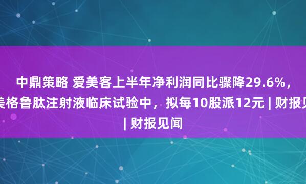 中鼎策略 爱美客上半年净利润同比骤降29.6%，司美格鲁肽注射液临床试验中，拟每10股派12元 | 财报见闻